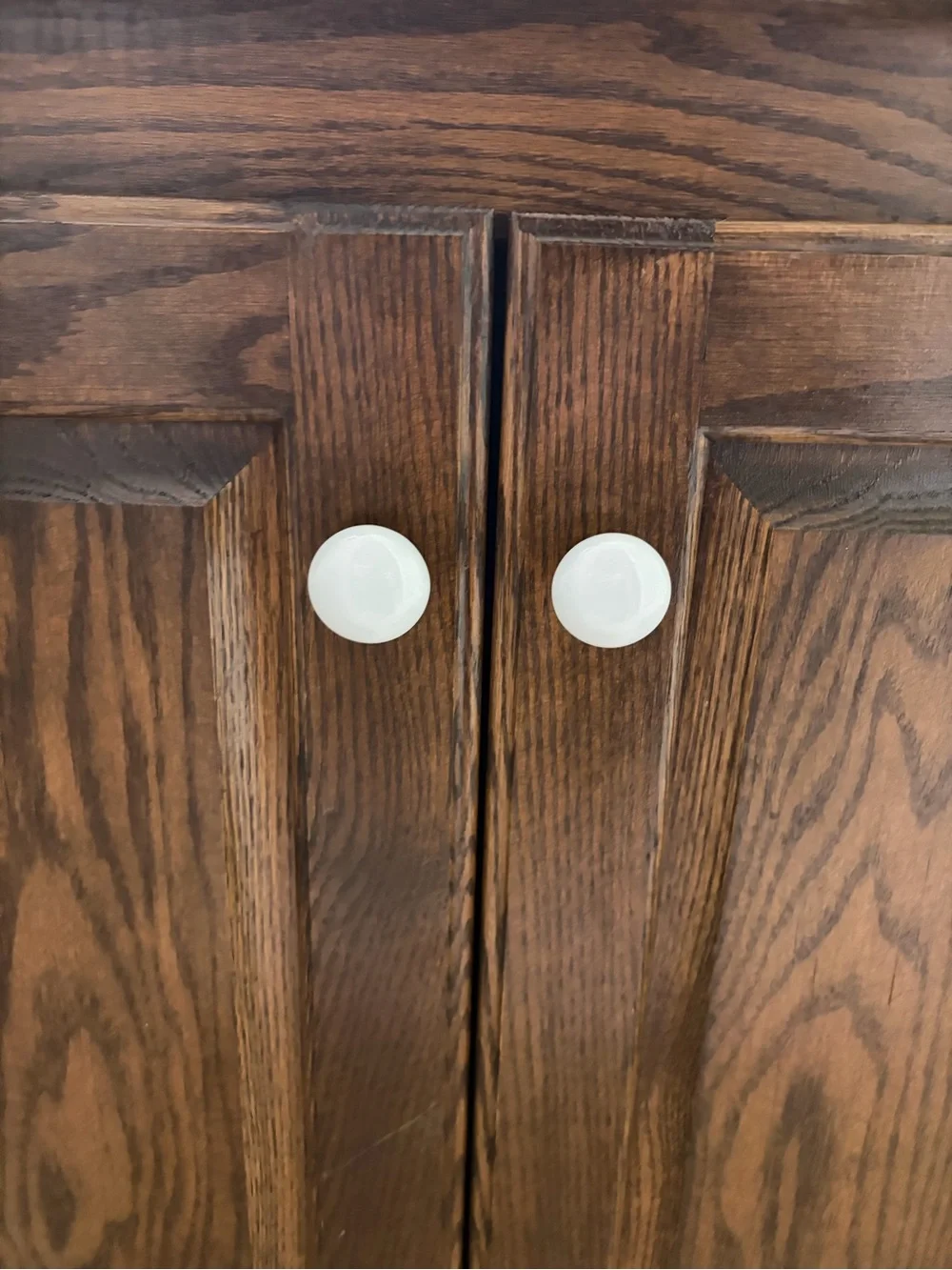 White Ceramic Cabinet Knobs with Silver Hardware - Set - Picture 2 of 6